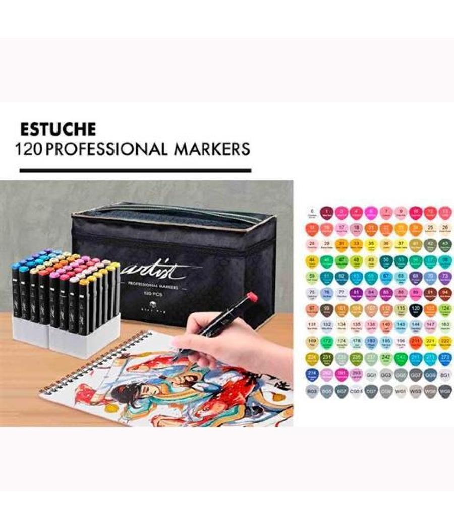Alex bog estuche maletín 120 rotuladores luxury canvas gama artist c/surtidos