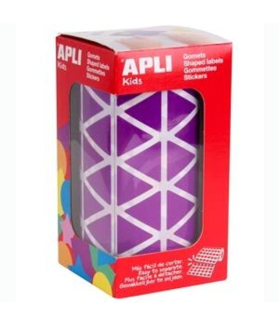 Apli gomets triangulares 20mm rollo lila -rollo 2832 unidades-