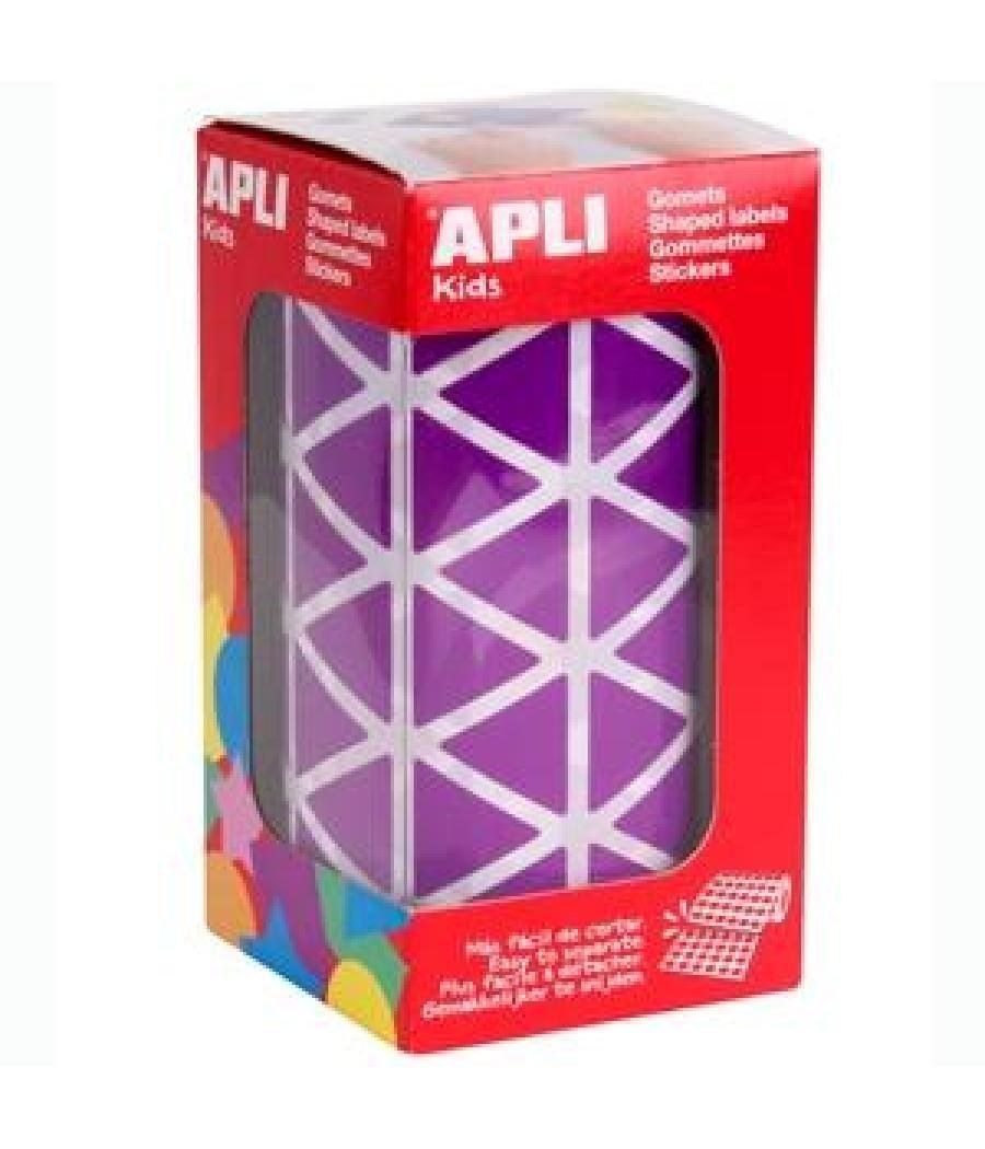 Apli gomets triangulares 20mm rollo lila -rollo 2832 unidades-