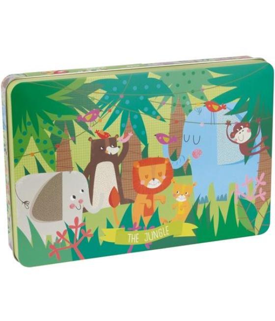 Apli puzzle temática la jungla 24 piezas caja metálica +3 años