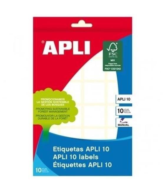 Apli etiquetas adhesivas 8x12mm escritura manual c/romos 120 x 10h blanco