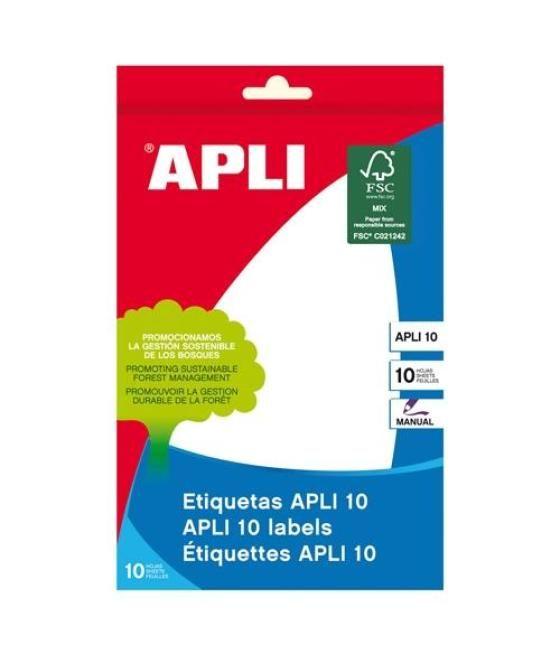 Apli etiquetas adhesivas 105x149mm escritura manual c/romos 1 x 10h blanco