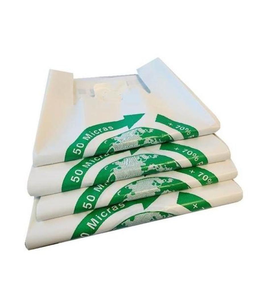 Bolsa de camiseta 85x90 50 micras 70% reciclado -paquete 50u-