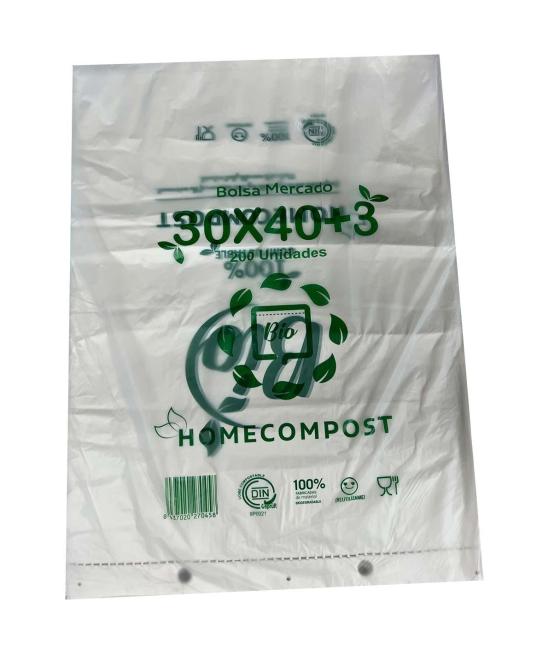 Bolsa bloc 30x40 compostable 12 micras -paquete 200u-
