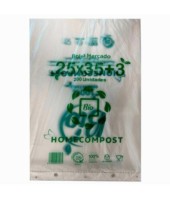 Bolsa bloc 25x35cm compostable 12 micras paquete 200 ud