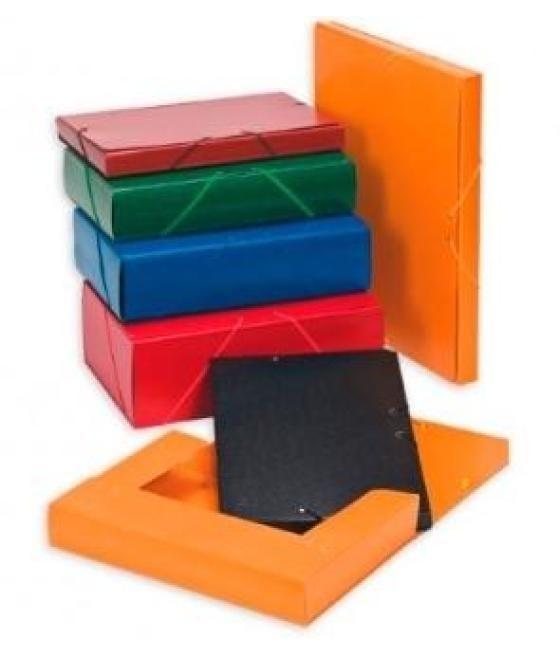 Carchivo carpeta de proyectos 5cm montada cartón compacto pintado brillo con gomas folio azul