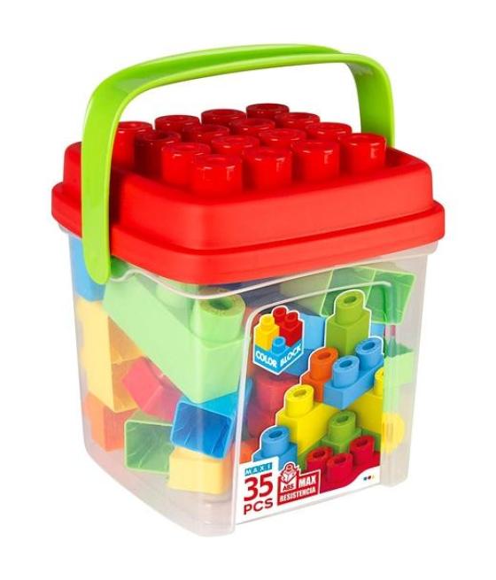 Colorbaby cubo de bloques de construcción basic infantil 35 piezas c/surtidos +18 meses