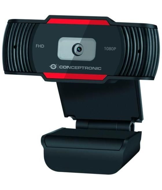 Conceptronic webcam 1080p full hd ajustable con micrófono negro