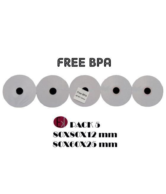 Ekrit rollo térmico sin bpa 80x60x12mm 65grs -5u-