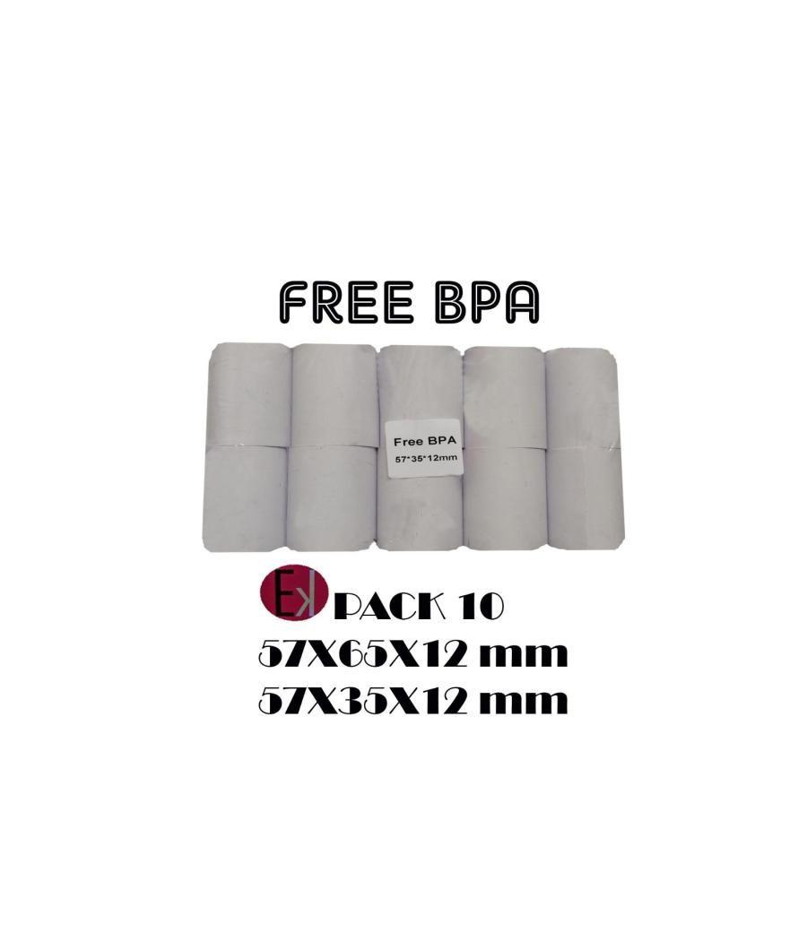 Ekrit rollo térmico sin bpa 57x55x12mm 65grs -10u-