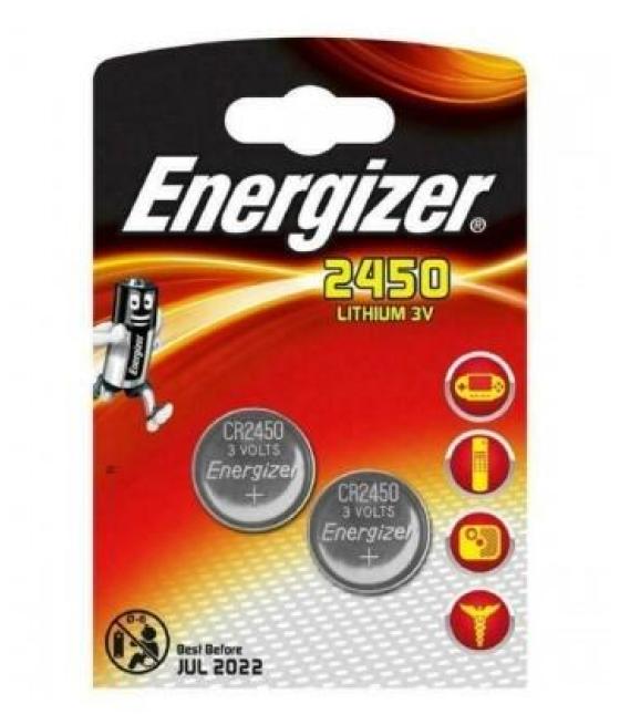 Energizer pilas planas de litio 3v - cr2450 (2 pack)