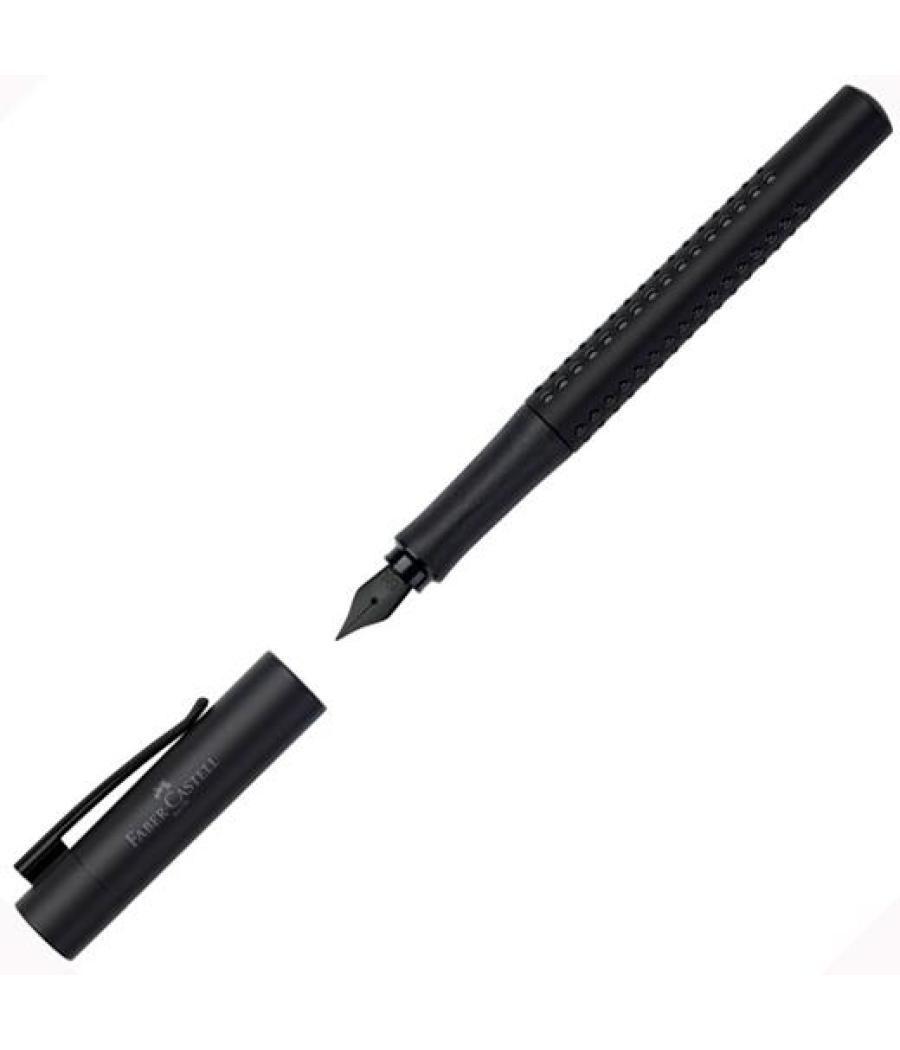 Faber castell pluma estilográfica grip edition all black ef negro