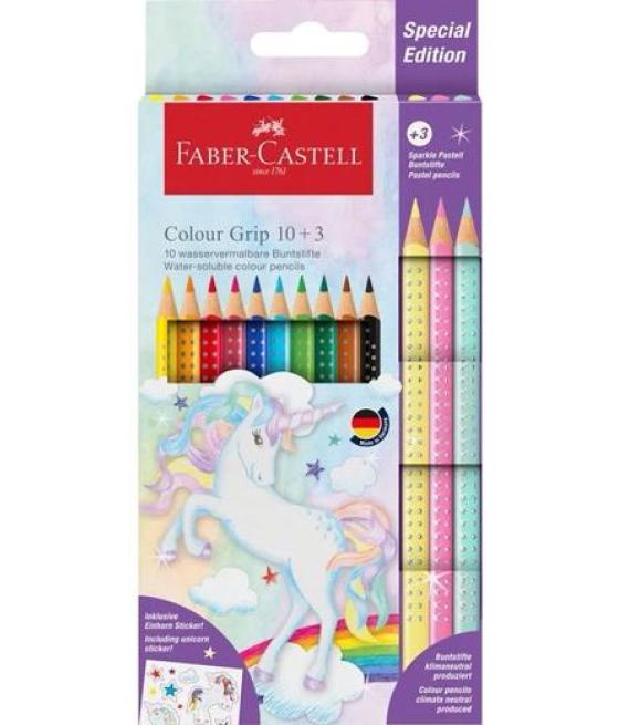 Faber castell lápices de colores colour grip estuche de 10+3 sparkle color