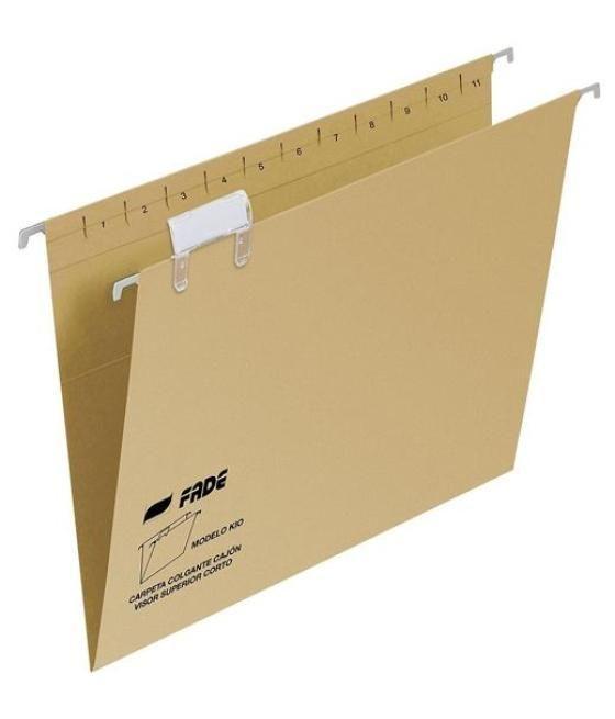 Fade carpeta colgante folio prolongado visor superior c/etiquetas cartulina kraft eco