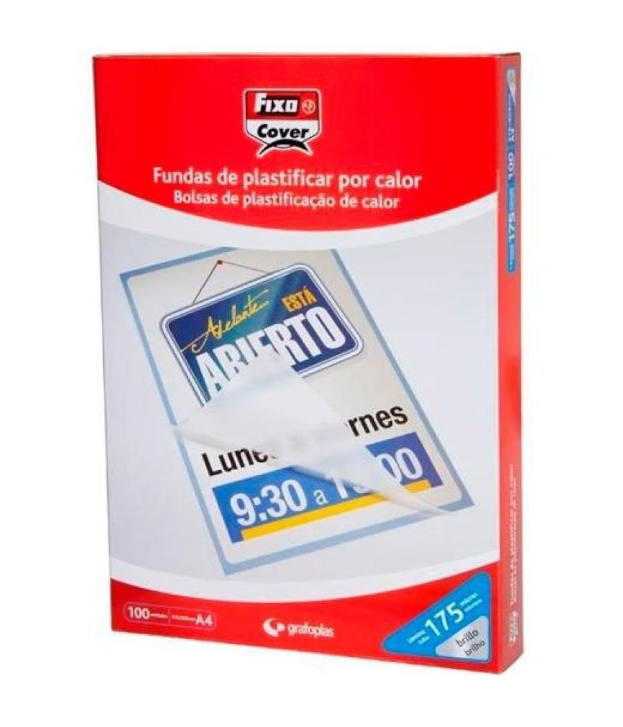 Fixo fundas de plastificar 90x130mm 125 micras pp caja 100u brillo