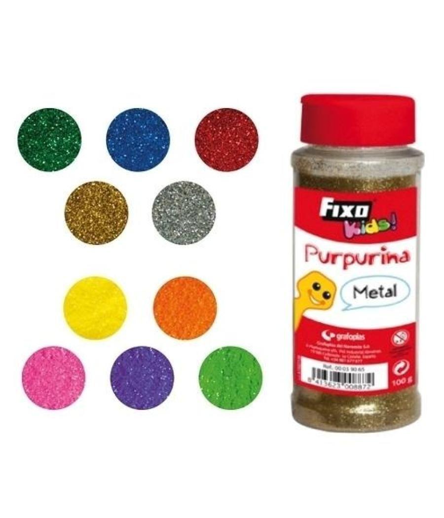 Fixo purpurina kids bote 100gr metal plata