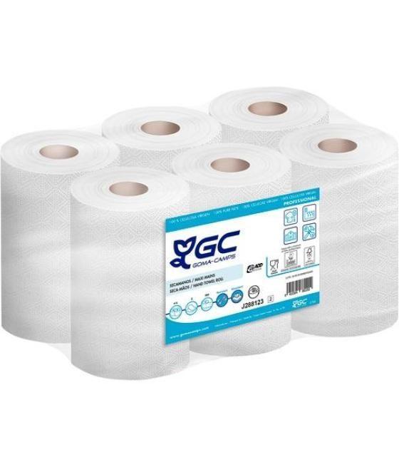 Gc secamanos mini-multiuso 2 capas add system 200/60 fsc saco de 6 rollos celulosa virgen