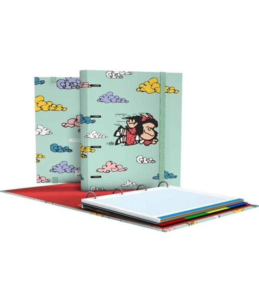 Grafoplás carpebook 4 anillas mixtas d35 mafalda voladora 4 separadores c/recambio 100h a4 cartón plastificado