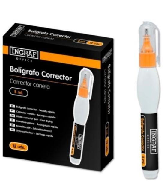 Ingraf bolígrafo corrector office 8ml punta metálica