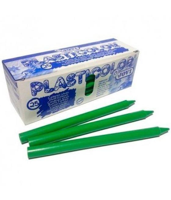 Jovi ceras plasticas crayons student caja de 25 ceras verde claro