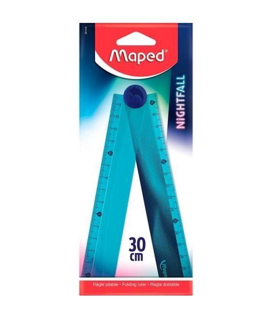 Maped regla plegable nightfall 15/30 cm blister azul