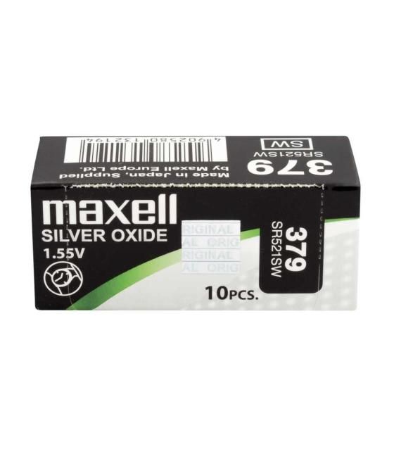 Maxell micro pilas planas óxido de plata 1,55v - sr521sw 379 caja 10u