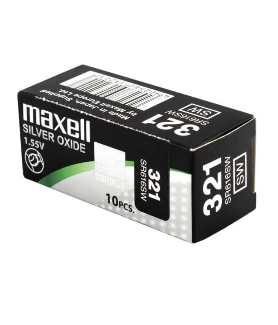 Maxell micro pilas planas óxido de plata 1,55v - sr616sw 321 caja 10u