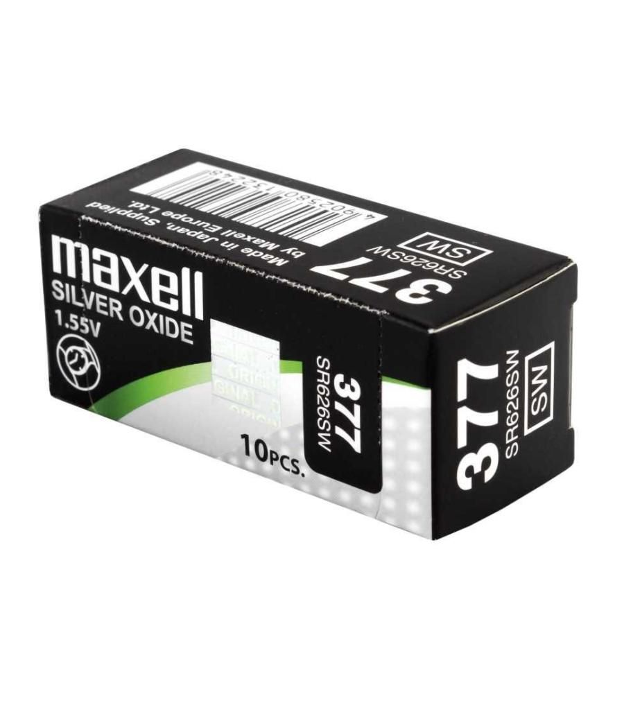 Maxell micro pilas planas óxido de plata 1,55v - sr626sw 377 caja 10u