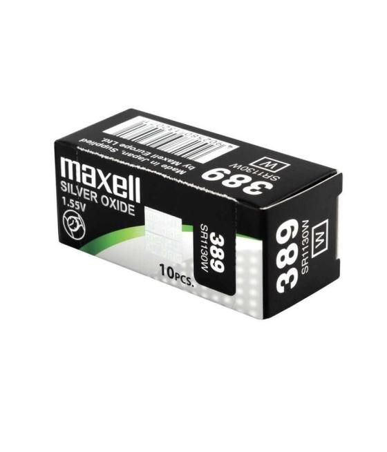 Maxell micro pilas planas óxido de plata 1,55v - sr1130w 389 caja de 10 unidades