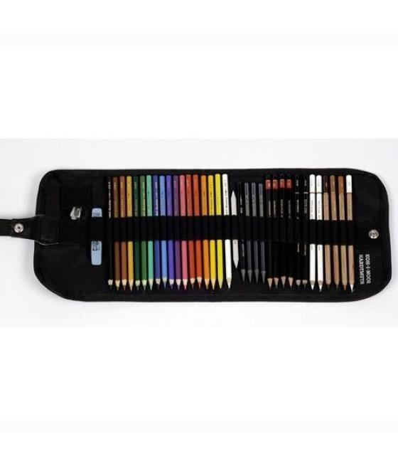 Michel set de dibujo en estuche nylon enrollable 37 piezas c/surtidos