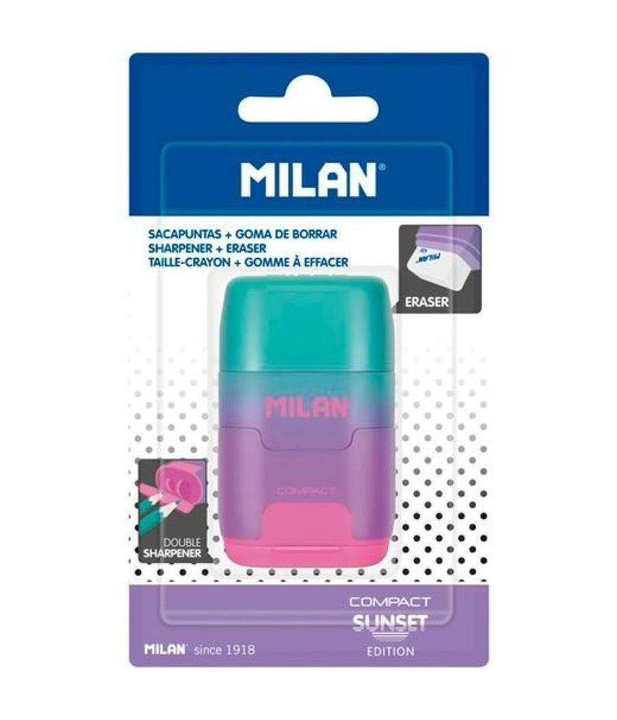 Milan afilaborra compact sunset sacapuntas doble blister lila/rosa