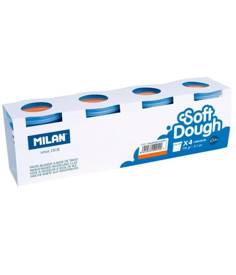 Milan pasta blanda soft dough caja 4 botes 116gr naranja