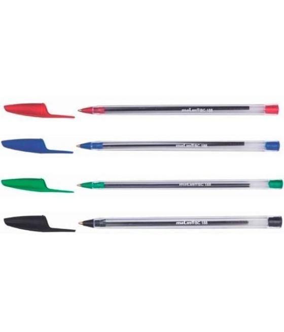 Molin bolígrafo basic cristal ball point pen verde -caja 50-