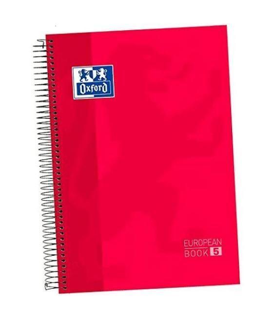 Oxford cuaderno ebook 5 classic espiral microperforado a4+ 120h 5x5mm t/extradura rojo