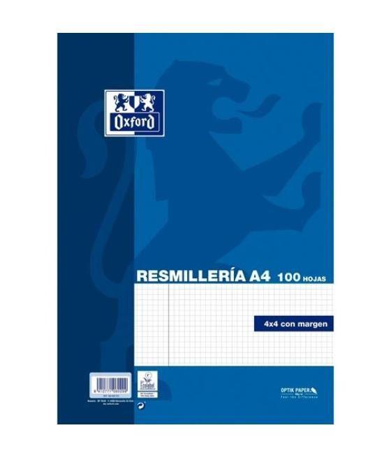 Oxford recambio tapa blanda a4 100h 4x4mm c/m azul