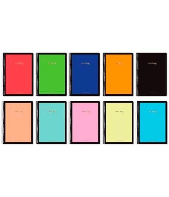 Pacsa cuaderno plastipac serie lux 80h folio 100gr 4x4mm tapa pp c/surtidos vivos/pastel