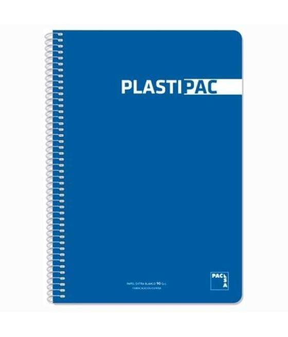 Pacsa cuaderno plastipac 80 hojas 4x4 tapas polipropileno folio 90gr azul oscuro -5u-