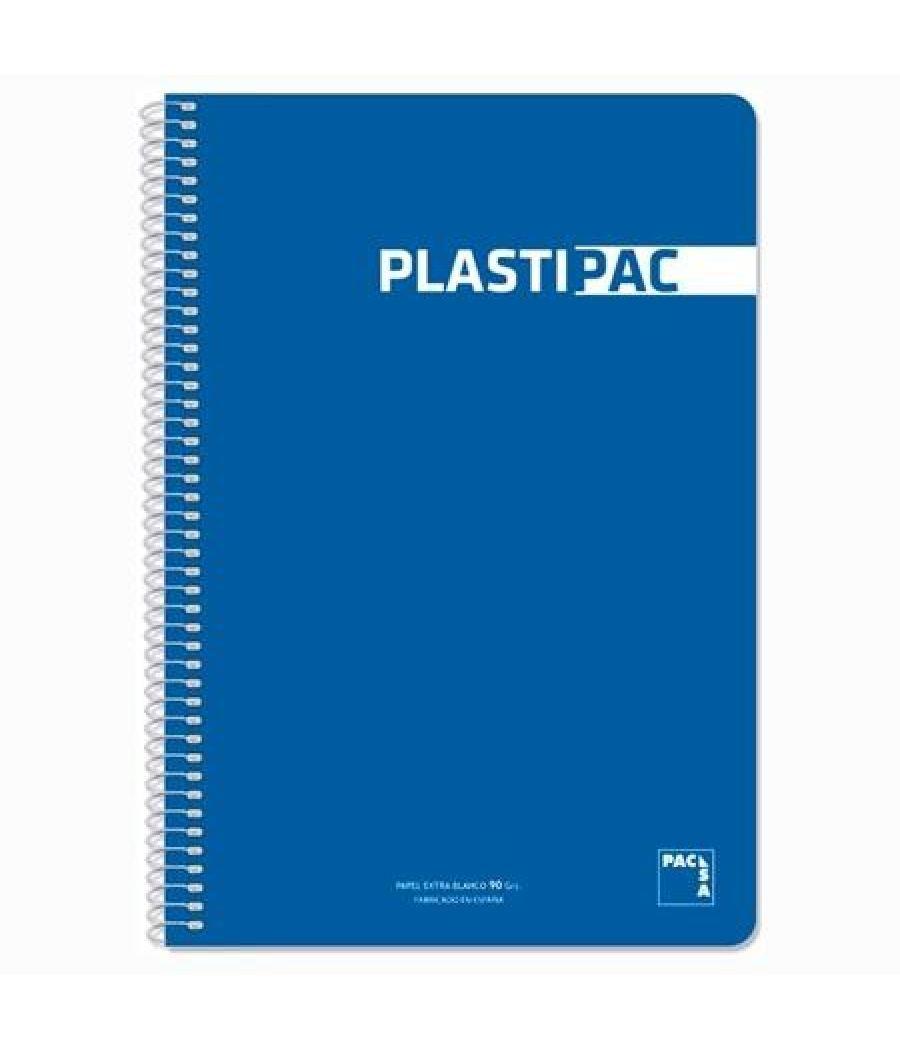 Pacsa cuaderno plastipac 80 hojas 4x4 tapas polipropileno folio 90gr azul oscuro -5u-