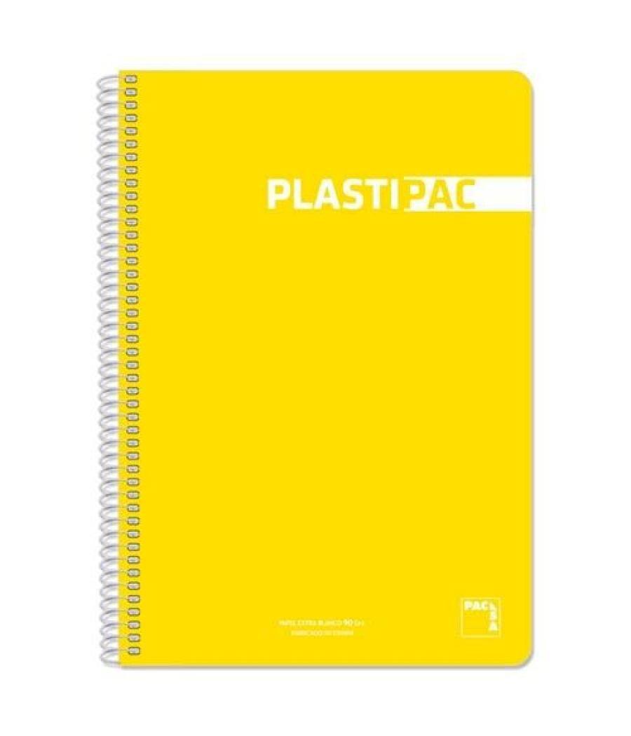 Pacsa cuaderno plastipac 80 hojas 4x4 tapas polipropileno folio 90gr amarillo -5u-