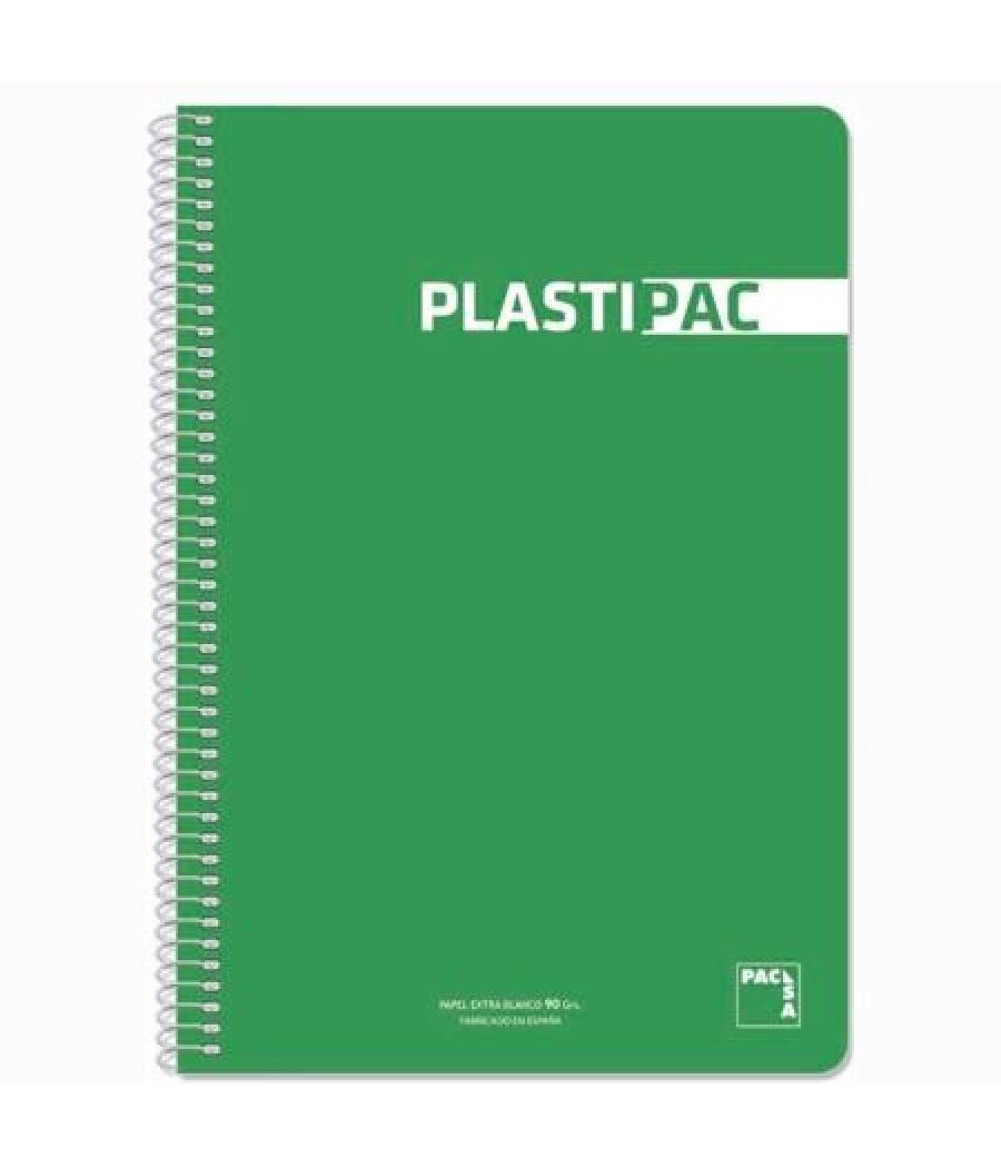 Pacsa cuaderno plastipac 80 hojas 4x4 tapas polipropileno folio 90gr verde claro -5u-