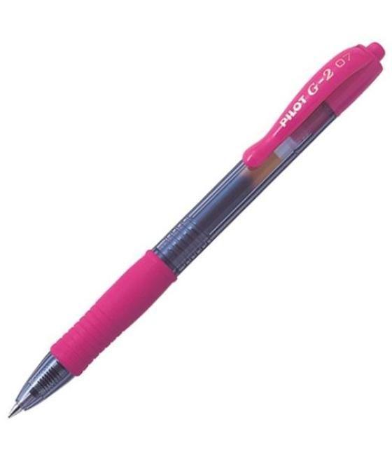 Pilot bolígrafo tinta de gel azul g-2 retráctil 0.7 rosa