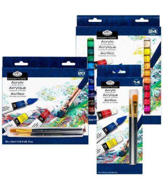 Royal langnickel set de 12 colores de acrílicos tubo 12ml surtidos