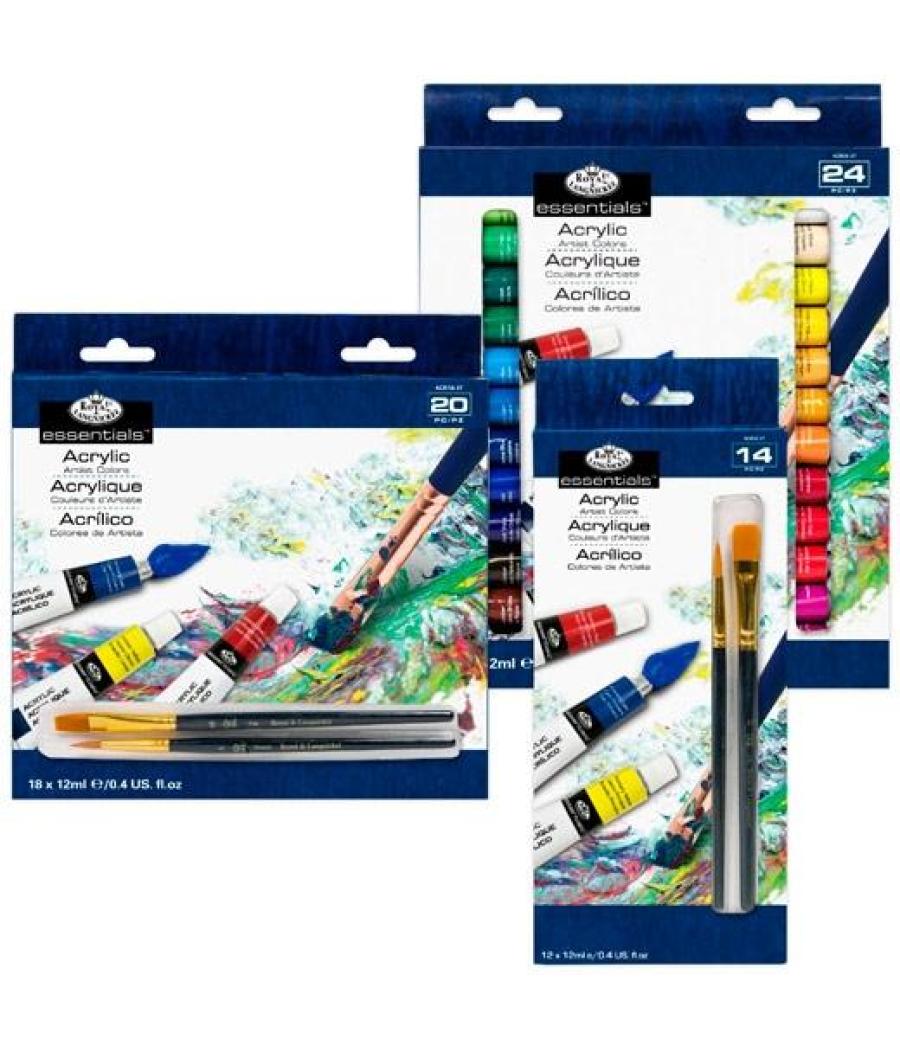 Royal langnickel set de 12 colores de acrílicos tubo 12ml surtidos