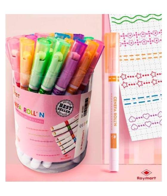 Roymart rotuladores cenefa roller 6 modelos bote pvc de 36 c/surtidos