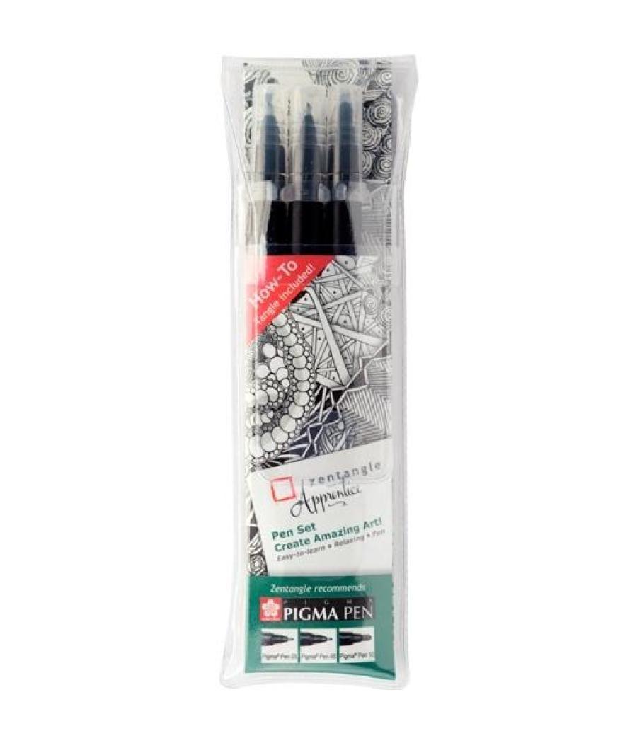 Talens sakura rotuladores zentangle apprentice pigma pen set estuche de 3 negro