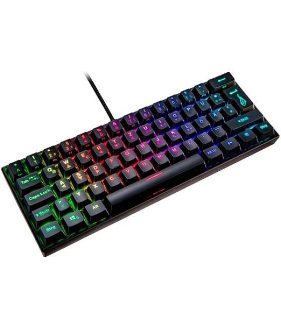 Verbatim teclado gaming kp-m1 60% mecánico cable usb retroiluminado led rgb qwerty español abs negro