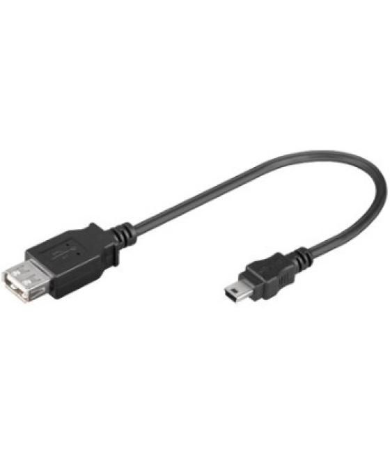 Cable usb(a) 2.0 a mini usb(b) 2.0 goobay 0.2m negro