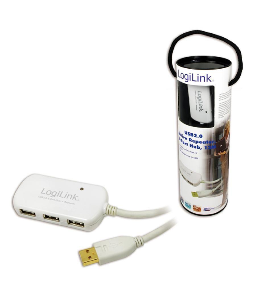 Hub 4 puertos usb 2.0 logilink ua0108 12metros