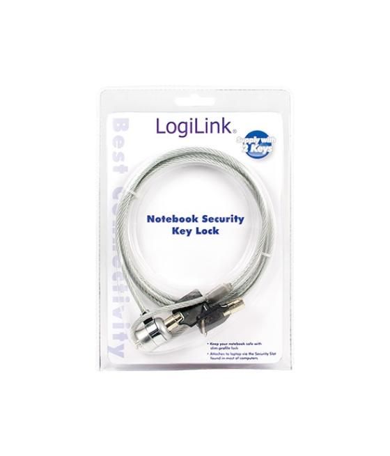 Cable seguridad portátil logilink pc lock 1.5m