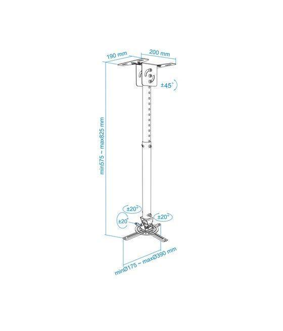TooQ SOPORTE UNIVERSAL DE TECHO GIRATORIO 360º E INCLINABLE PARA PROYECTOR NEGRO - Imagen 8